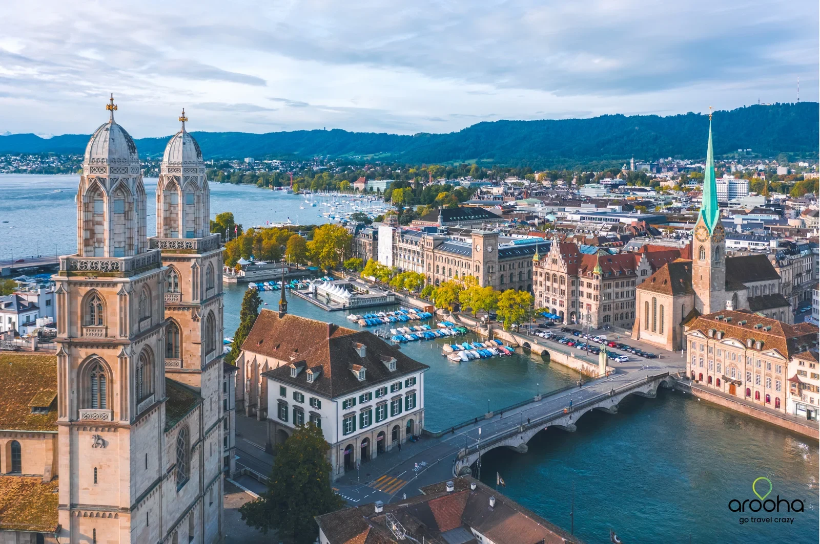 Zurich skyline and river — Europe Winter Wonders